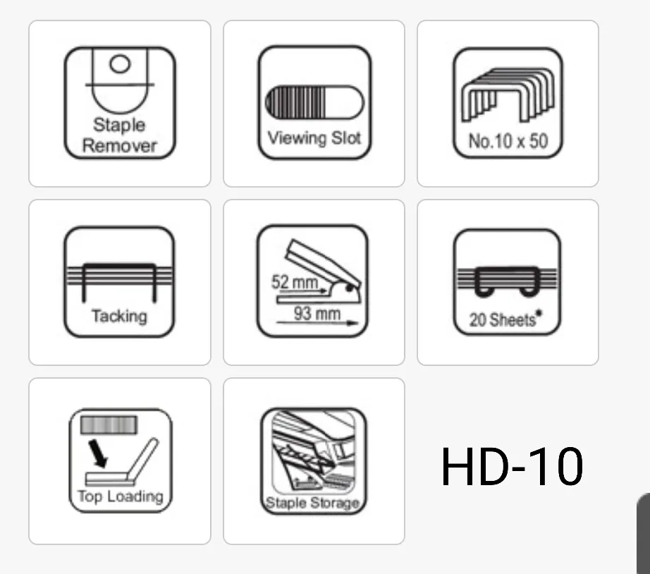 Kangaro HD-10 Stapler With 4 Packet Stapler Pin No. 10-1M  For Schools, Offices Home, Colleges and Many More Combo Pack